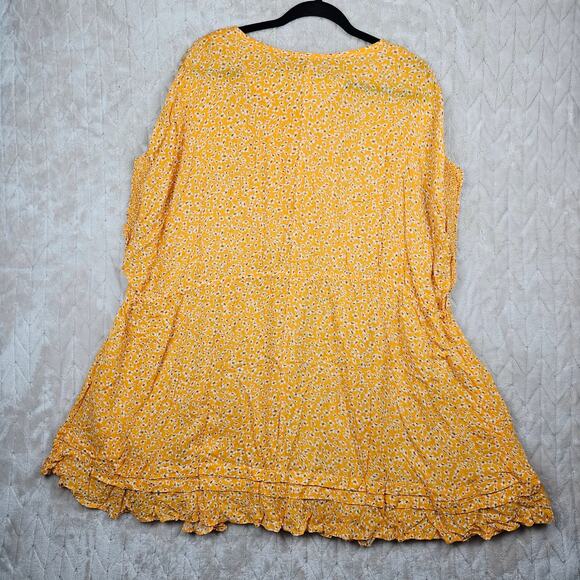 Free People Sun Dress Small One Fine Day Floral Oversized Ditzy Boho Preppy - Picture 6 of 8